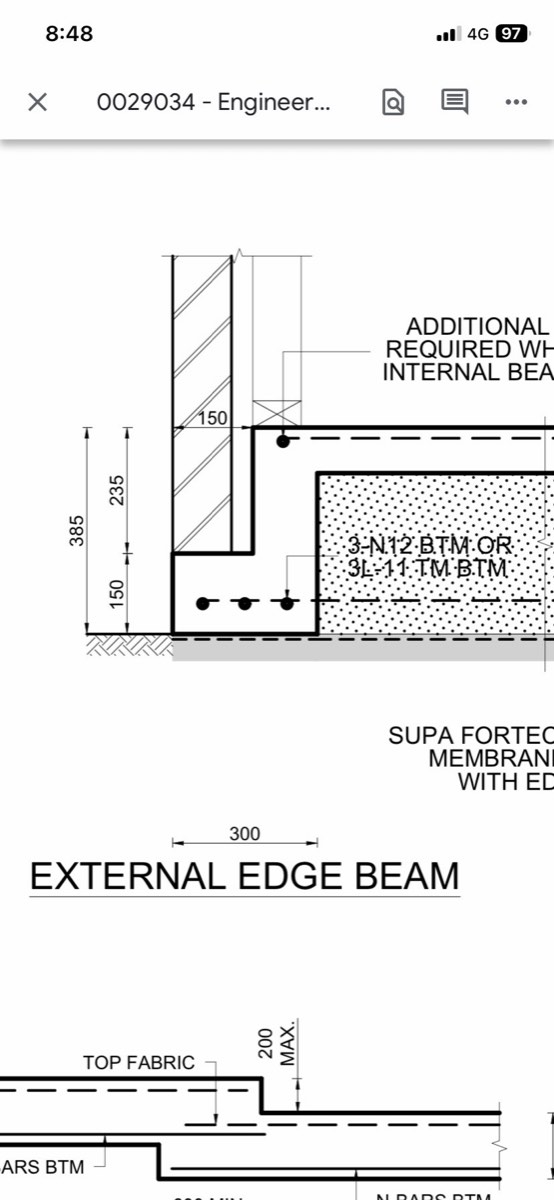 Edge and middle beam reinforcement, Austral