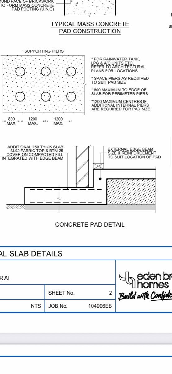 Reinforcement extension, recorded during a slab pre-pour inspection in Austral