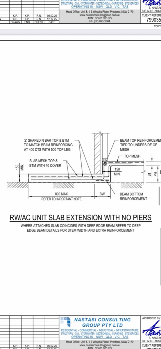 Edge and middle beam reinforcement, recorded during a slab pre-pour inspection in Austral