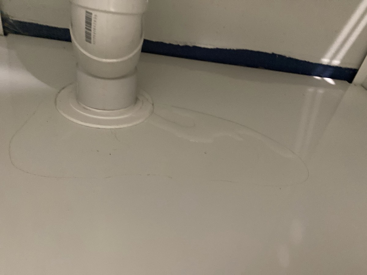Mixer and pipe leaking, recorded during a handover inspection in Austral